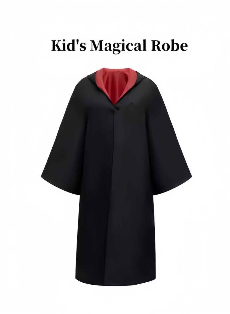 Halamodo Kid's Magical Robe Harry Potter Robe Magician Hooded Cloak Costume Robe Cosplay Dress Up Accessory Halloween Robe Costume for Kids & Boys & Girls - Image 1