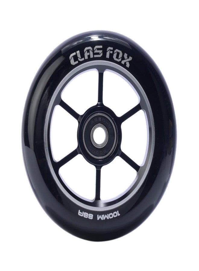 CLAS FOX عجلات سكوتر احترافية من CLAS FOX مقاس 100/110 مم، زوج واحد، مزودة بمحامل ABEC-9، قلب معدني CNC (قطعتان) (أسود-أسود) - Image 4