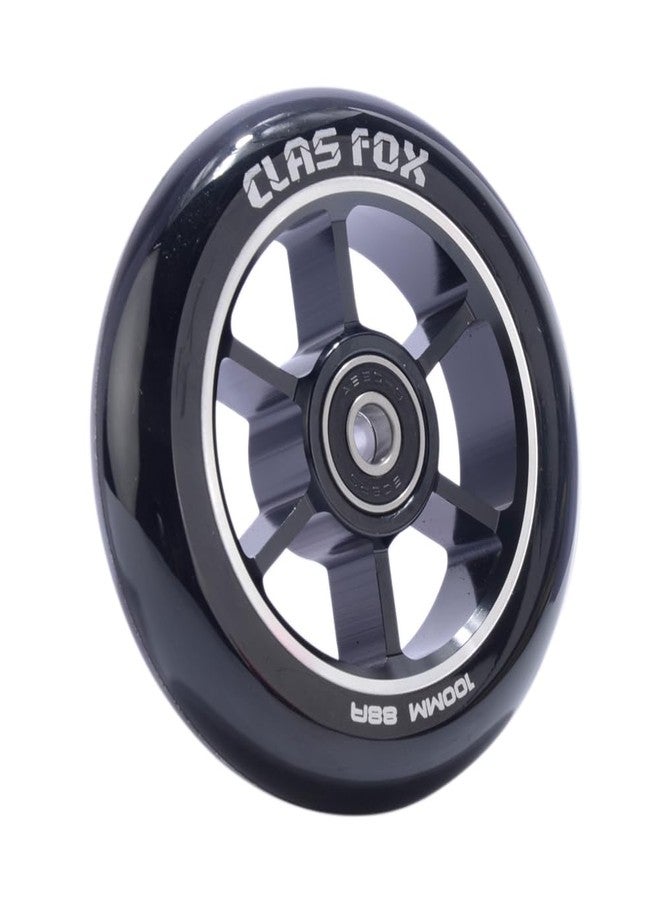 CLAS FOX عجلات سكوتر احترافية من CLAS FOX مقاس 100/110 مم، زوج واحد، مزودة بمحامل ABEC-9، قلب معدني CNC (قطعتان) (أسود-أسود) - Image 5