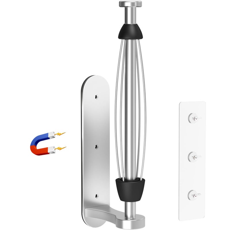 Swaitee Magnetic Paper Towel Holder for Fridge - No Drill, One Hand Tear with Ratchet Mechanism, Silver, Self-Adhesive & Wall Mount for Kitchen, RV, Garage - Image 1