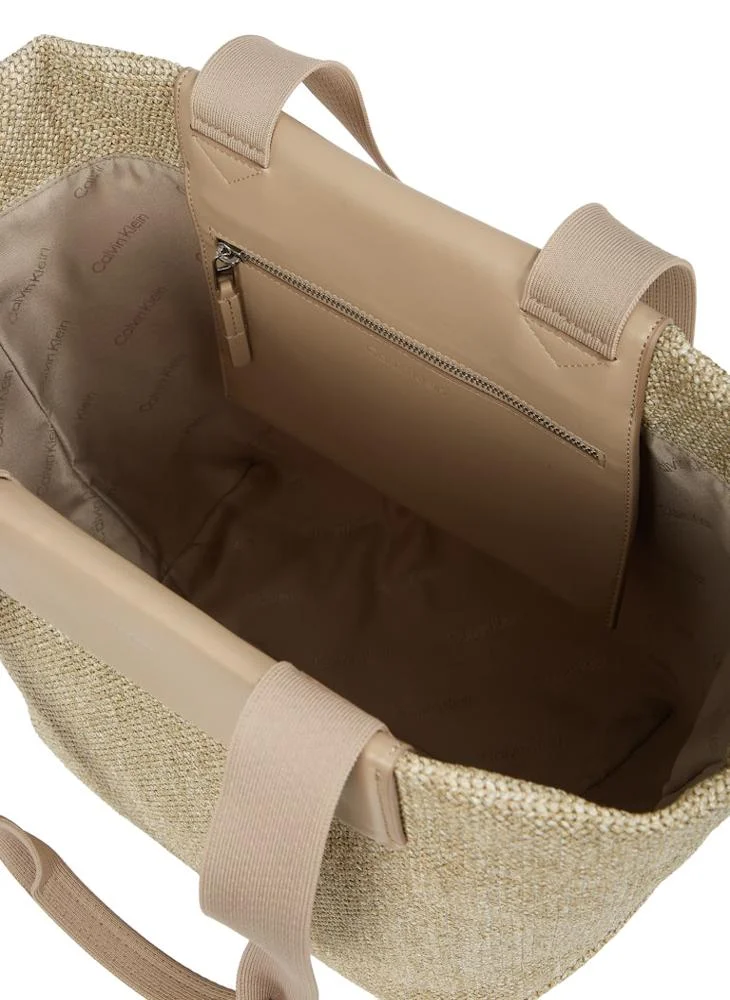 CALVIN KLEIN RAFFIA MEDIUM SHOPPER