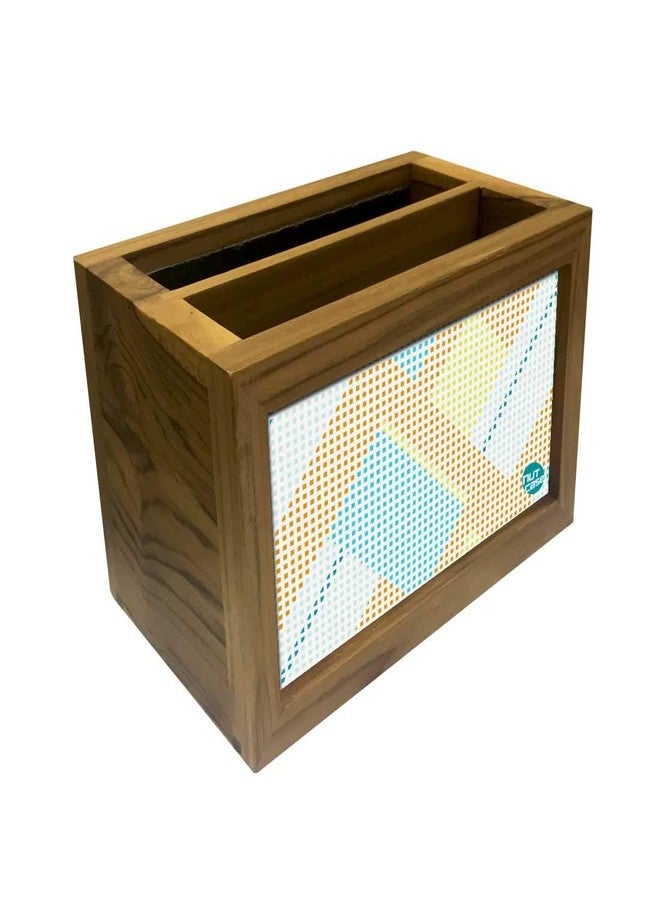 Nutcase Designer Teak Wood TV Remote Stand For Home Remote Holders Organizer Caddy for TV/AC Remotes Control -Multipurpose Desk Organiser-6�x4�x4� - Orange Yellow - Image 3
