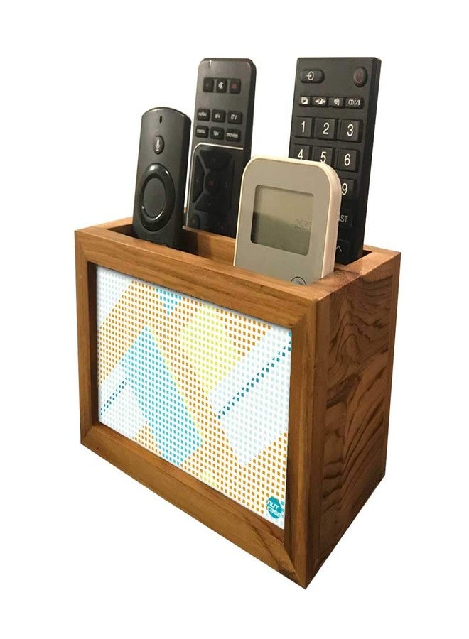 Nutcase Designer Teak Wood TV Remote Stand For Home Remote Holders Organizer Caddy for TV/AC Remotes Control -Multipurpose Desk Organiser-6�x4�x4� - Orange Yellow - Image 5