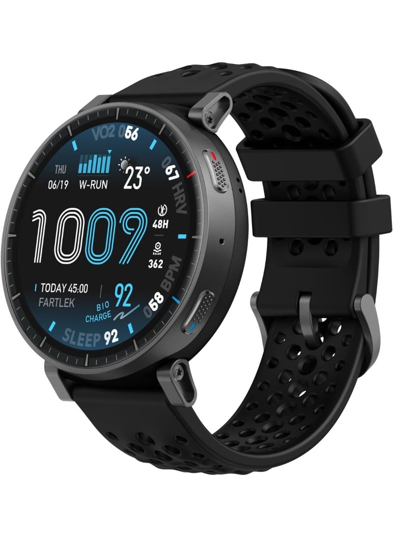 اكتيف ماكس ساعة Active Max الذكية، شاشة AMOLED مقاس 1.5 بوصة، بطارية تدوم 25 يومًا، خرائط غير متصلة بالإنترنت، نظام تحديد المواقع العالمي (GPS)، سعة تخزين 4 جيجابايت، أكثر من 170 وضعًا رياضيًا، مقاومة للماء حتى عمق 50 مترًا، متتبع معدل ضربات القلب والنوم، متوافقة مع أجهزة أندرويد وآيفون. - Image 1