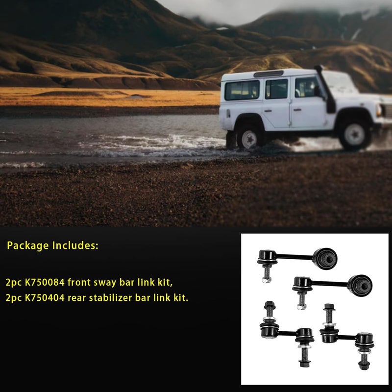 HHCM 4pc Front Rear Sway Bar Link Kit K750084 K750404 for Subaru Forester 2014-2018, Outback 2010-2014, Front Rear Stabilizer Bar End Links for Subaru Crosstrek 2016-2017, XV Crosstrek 2013-2015 - Image 3