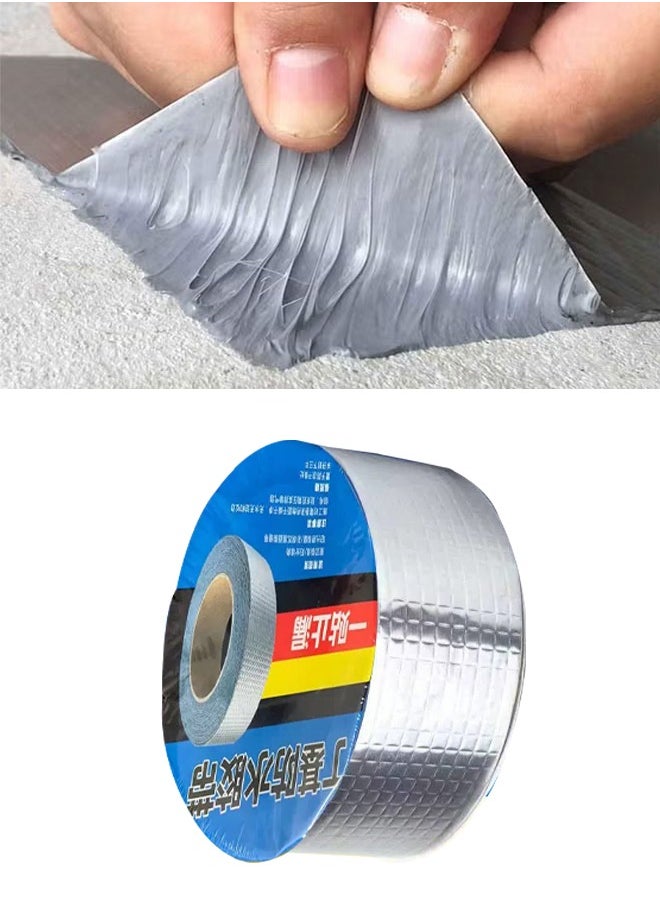 Generic - 1 PCS Waterproof Tape Aluminium Foil Tape Leakage Repair Waterproof Adhesive Tape Sealing Butyl Rubber Tape Be Suitable For Pipe Leakage Roof Water Tape - Image 1