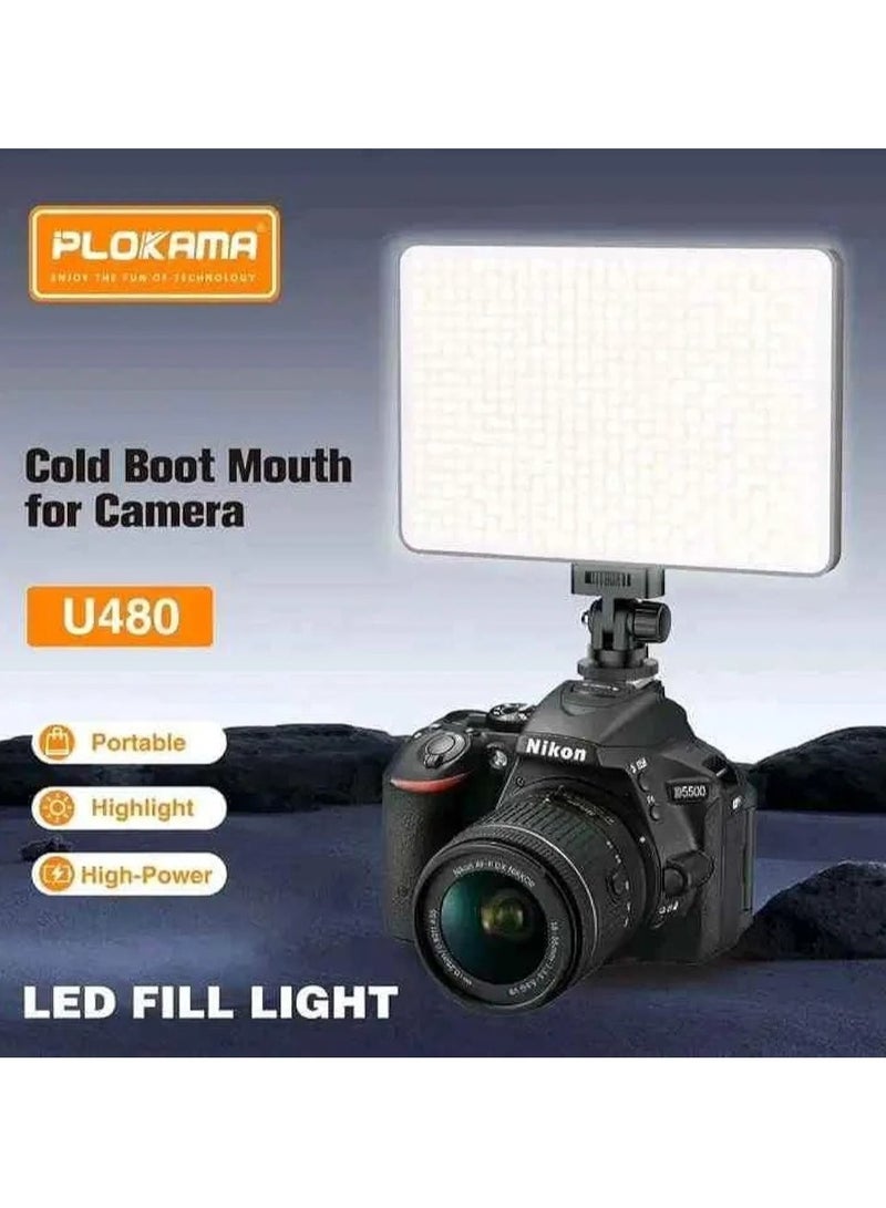 PLOKAMA U480 Photography BrightLED Video Light – Rechargeable 5000mAh LED Camera Lamp for Studio, Makeup & Product Shooting - Image 4