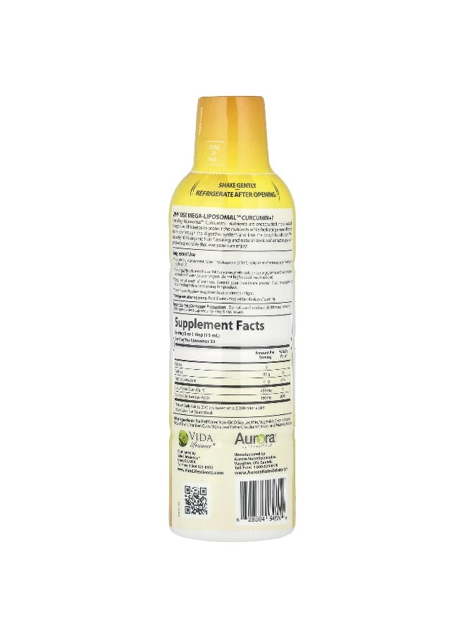 Aurora Nutrascience - Aurora Nutrascience, Mega-Liposomal™ Curcumin+, Organic Fruit, 450 mg, 16 fl oz (480 ml) - Image 1