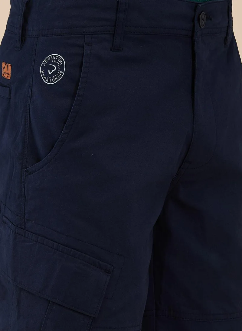 Being Human NAVY Men Mid-Rise Regular Fit Classic Cargos for Men | Best Price UAE