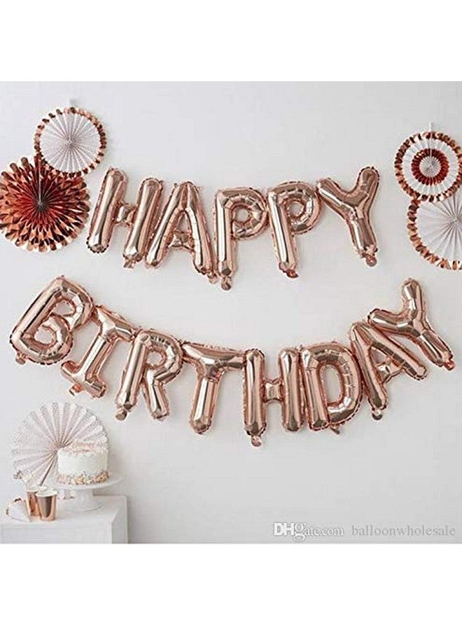 بالونيستيكس لافتة بالونات عيد ميلاد سعيد من Balloonistics، 13 قطعة من الحروف الأبجدية للزينة (ذهبي وردي) - Image 2