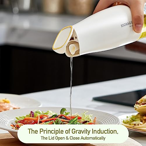 ZEVON Oil Dispenser Bottle for Kitchen 500ml (1 piece) Glass Olive Dispenser, Vinegar Dispenser Set with Silica Gel Pourers, Drip Free Spout Oil Dispenser - Image 5