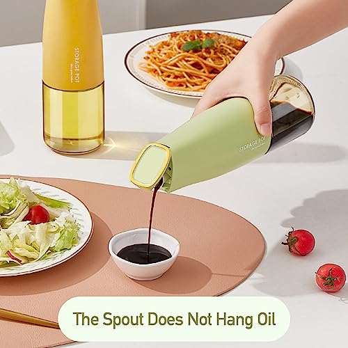 ZEVON Oil Dispenser Bottle for Kitchen 500ml (1 piece) Glass Olive Dispenser, Vinegar Dispenser Set with Silica Gel Pourers, Drip Free Spout Oil Dispenser - Image 2