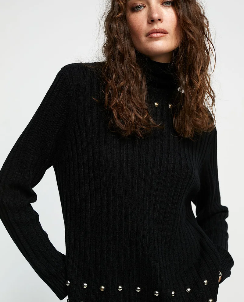Lola Casademunt Studded high neck sweater