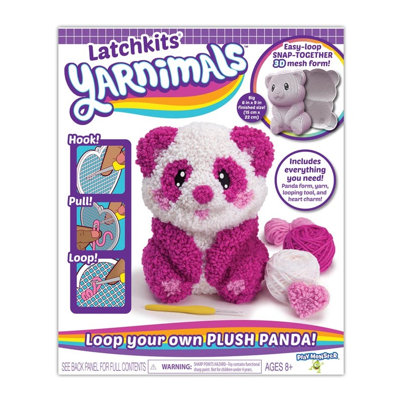 PlayMonster Yarnimals Panda Loop Your Own Panda Craft Kit Make Your Own Animal Toy Ages 8 - Image 2