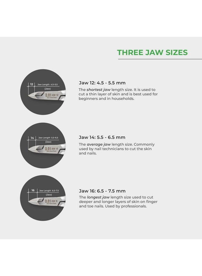 نغايا مشابك بشرة - D-03 Jaw 12 | فولاذ مقاوم للصدأ | متين وحاد | تصميم مريح | مطلي باللون الرمادي | مثالي للاستخدام في الصالونات والمنزل - Image 3