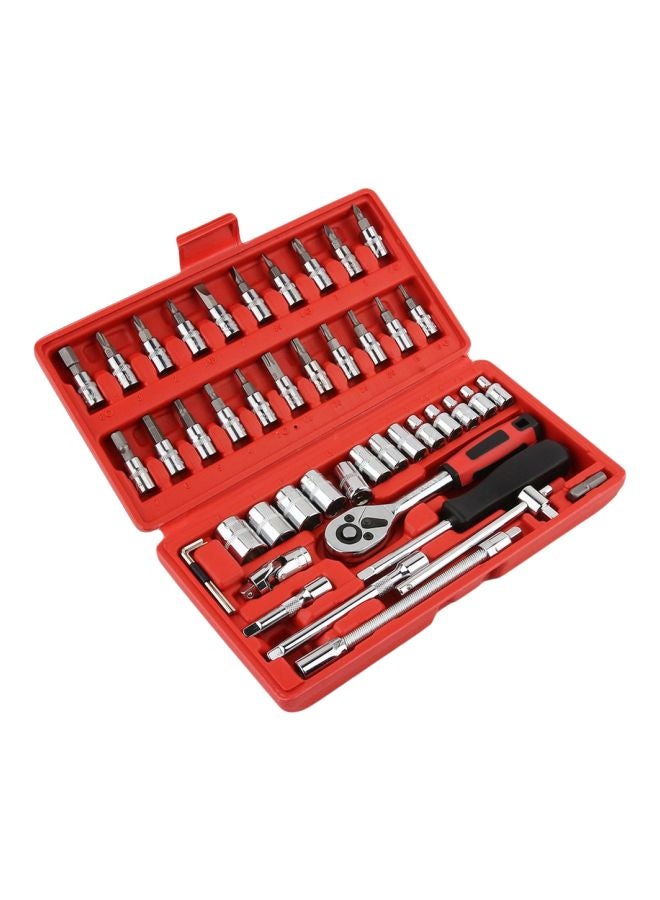 Loquat 46-Piece Wrench Repair Tools With Box Silver/Black - Image 1