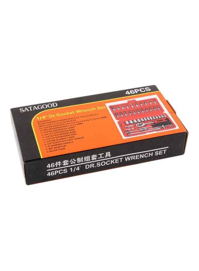 Loquat 46-Piece Wrench Repair Tools With Box Silver/Black - Image 5