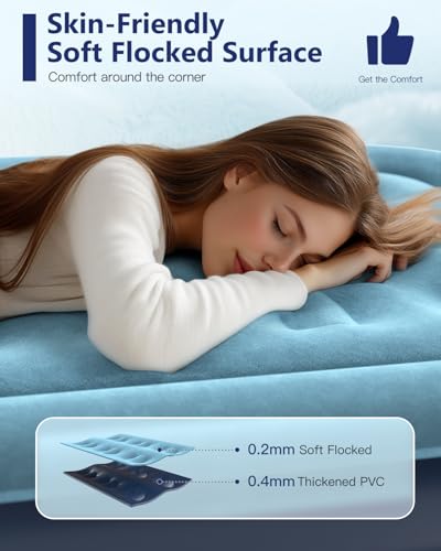 Lavisx Twin Air Mattress with Built in Pump 16" Blow Up Mattress Raised Air Bed, 3 Mins Quick Self Inflatable with Storage Bag for Guest and Home - Image 2