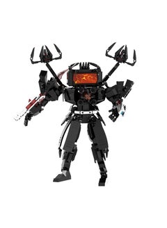 General Blackened Parasitic Titan TV Man Assembly Building Block Mecha Model, Decorations Gift Home Decoration, 35cm  - Image 1