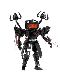 General Blackened Parasitic Titan TV Man Assembly Building Block Mecha Model, Decorations Gift Home Decoration, 35cm  - Image 3
