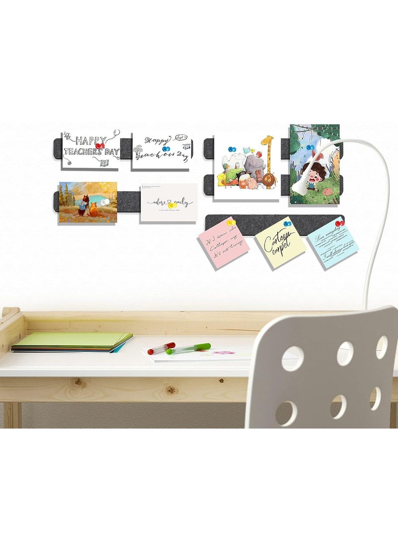 cyleto 5 Pack Bulletin Board Strips, COIDEA Felt Pin Board Bar with 35 Push Pins Self-Adhesive Felt Bulletin Board for Office School Home Wall Decoration, for Organize Memo, Photos, Display  - Image 4