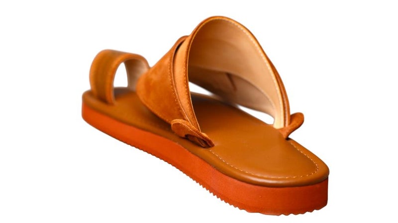 Embroidered Italian Natural Leather Arabic Sandal For Men, Handmade Men's Traditional Sandals With Comfortable Sole, Elegant Embroidered Detailing Casual Arabic Sandals For Everyday Wear. - Image 3