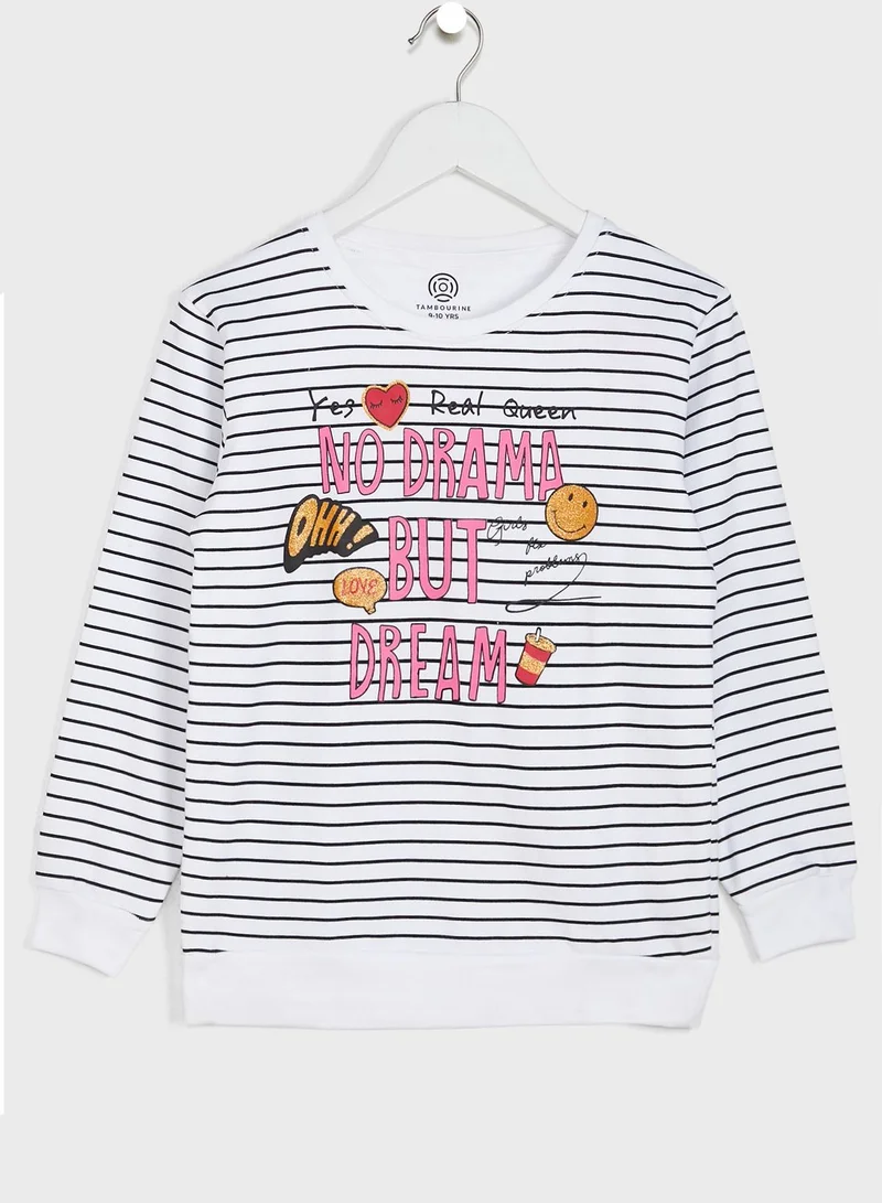 Tambourine for Namshi Striped Printed Sweatshirt