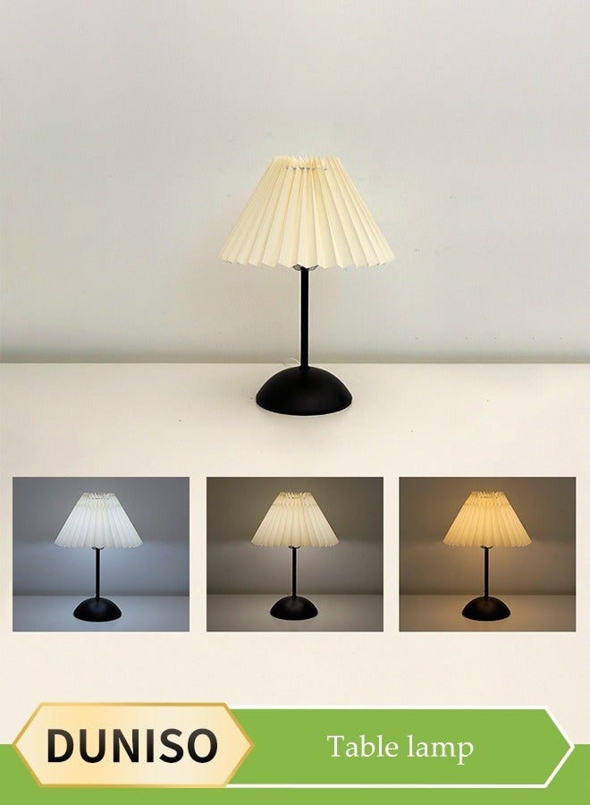 DUNISO مصباح طاولة بجانب السرير، مصباح غرفة نوم USB، مصباح مكتب LED متعدد الوظائف لمصباح القراءة، ثلاثة ألوان قابلة للتعديل على عدة مستويات، مناسب لغرفة المعيشة، الدراسة، غرفة النوم والمكتب - Image 1