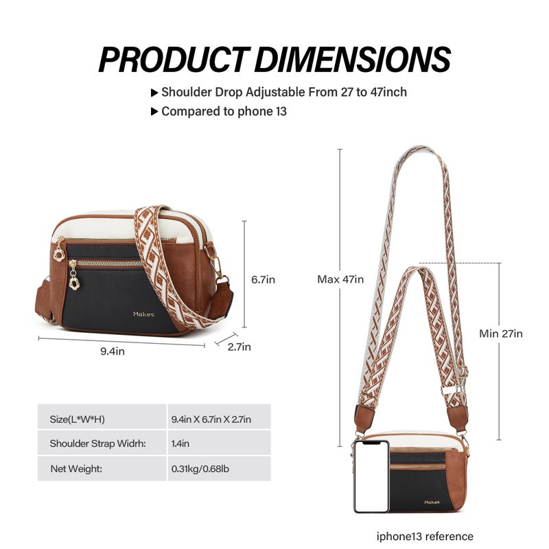 Makes Crossbody Purse for Women Small Crossbody Bags Trendy Vegan Leather with Adjustable Shoulder Straps Gift for Mother Wife Mom - Image 5