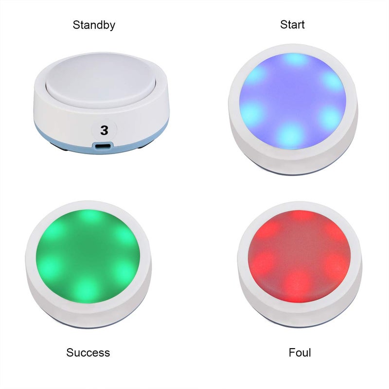 Retekess TM101 Answer Buzzers,Lights and Sounds,Buzzers Game Show,Classroom Buzzers,4 Signal Light Wireless Button for Parties,Debates,Competition (1 Pack) - Image 2