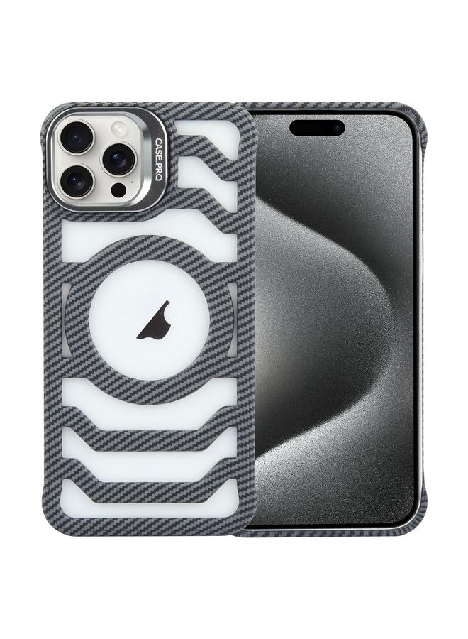 S-TOP Case For iPhone 15 Pro Borderless Carbon Fiber Lens Protection Bracket MagSafe Phone Case - Image 1