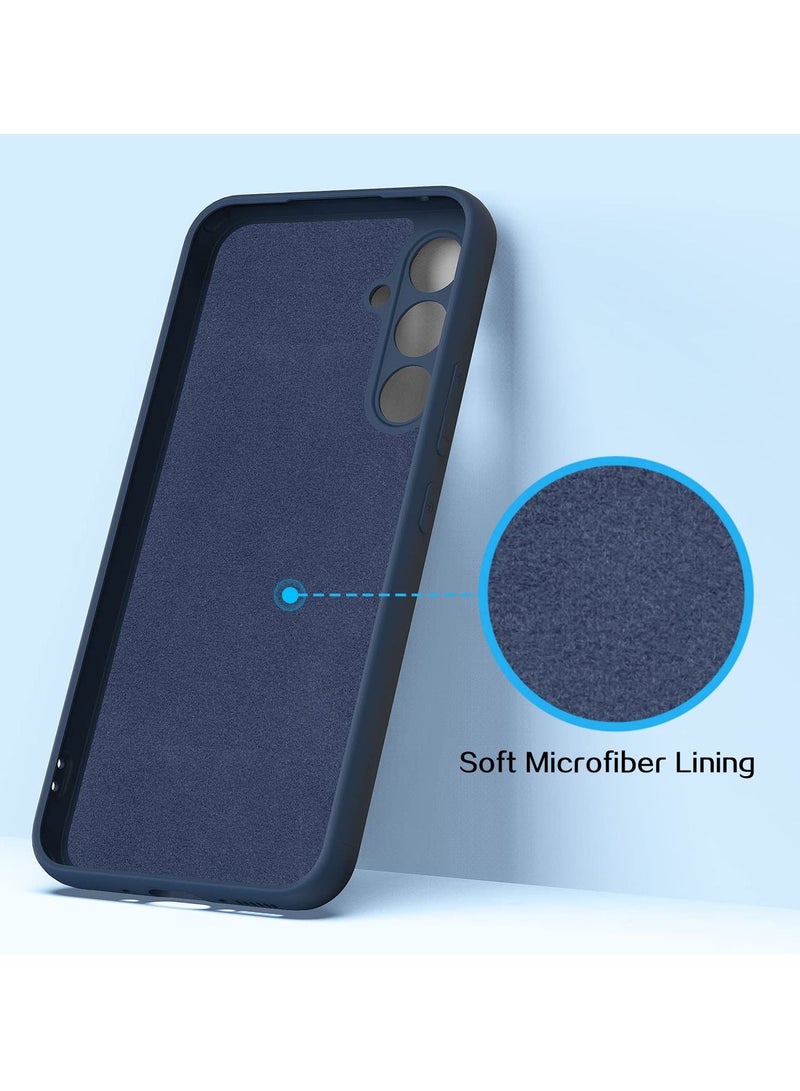 BORTONY Galaxy A24 Case with 2 Pack Tempered Glass Screen Protector Microfiber Shockproof Soft Liquid Silicone Protective Phone Cover for Samsung Galaxy A24 4G - Image 3