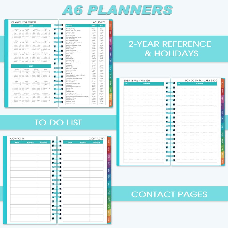 Lemome 2026-2027 Pocket Calendar/Planner - Weekly & Monthly Pocket Planner for Purse, Jul. 2026 - Jun. 2027, 6.8" x 4.1", Strong Twin - Wire Binding, Plastic Cover - Image 4