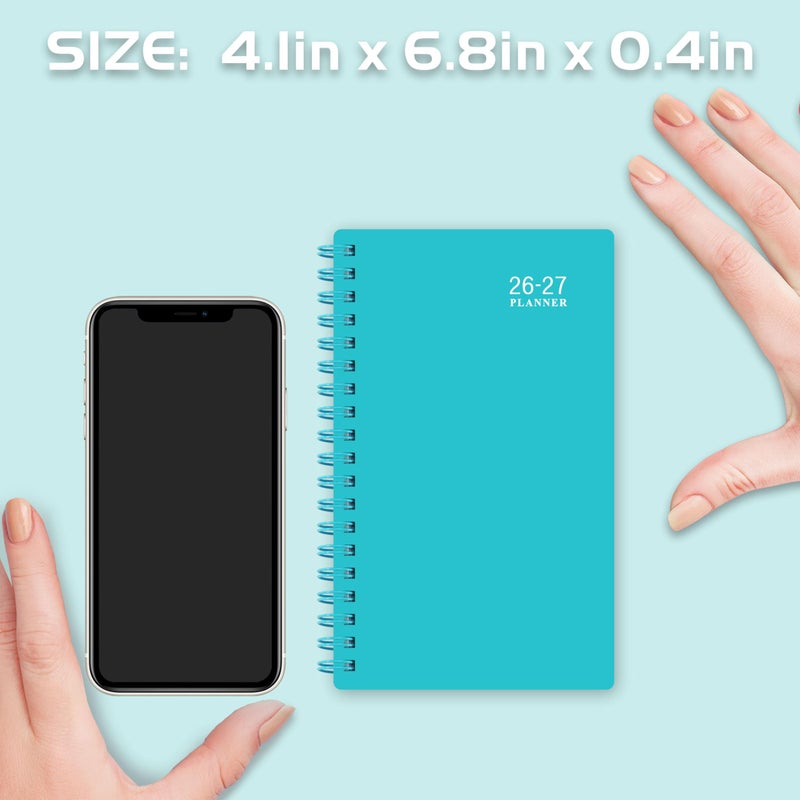 Lemome 2026-2027 Pocket Calendar/Planner - Weekly & Monthly Pocket Planner for Purse, Jul. 2026 - Jun. 2027, 6.8" x 4.1", Strong Twin - Wire Binding, Plastic Cover - Image 3