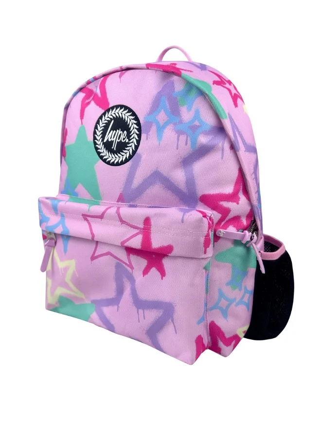 JUST HYPE Iconic Backpack - Pink Graffiti Stars