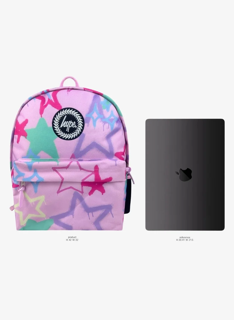 JUST HYPE Iconic Backpack - Pink Graffiti Stars