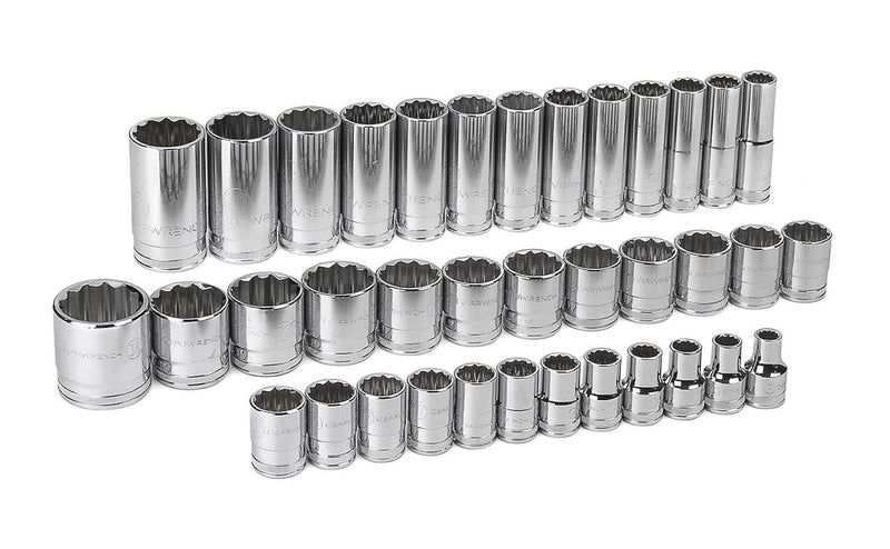GEARWRENCH 37 Pc 12 Drive 12 Point Standard Deep Metric Socket Set 80730
