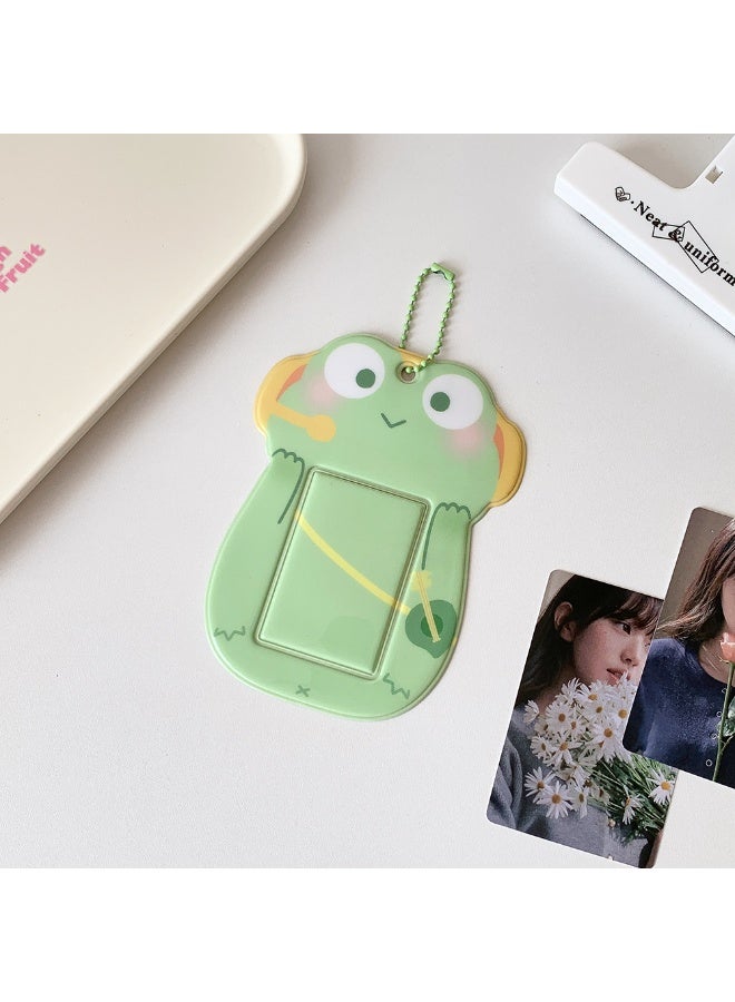 NIBEMINENT 1 - Piece Cute Cartoon Animals Kpop Photo Card Holder Pendant Key Chain ID Badge Holder ID Card Holder Photo Card Protector for School ID Office ID Access Card for Women Girls - Image 1