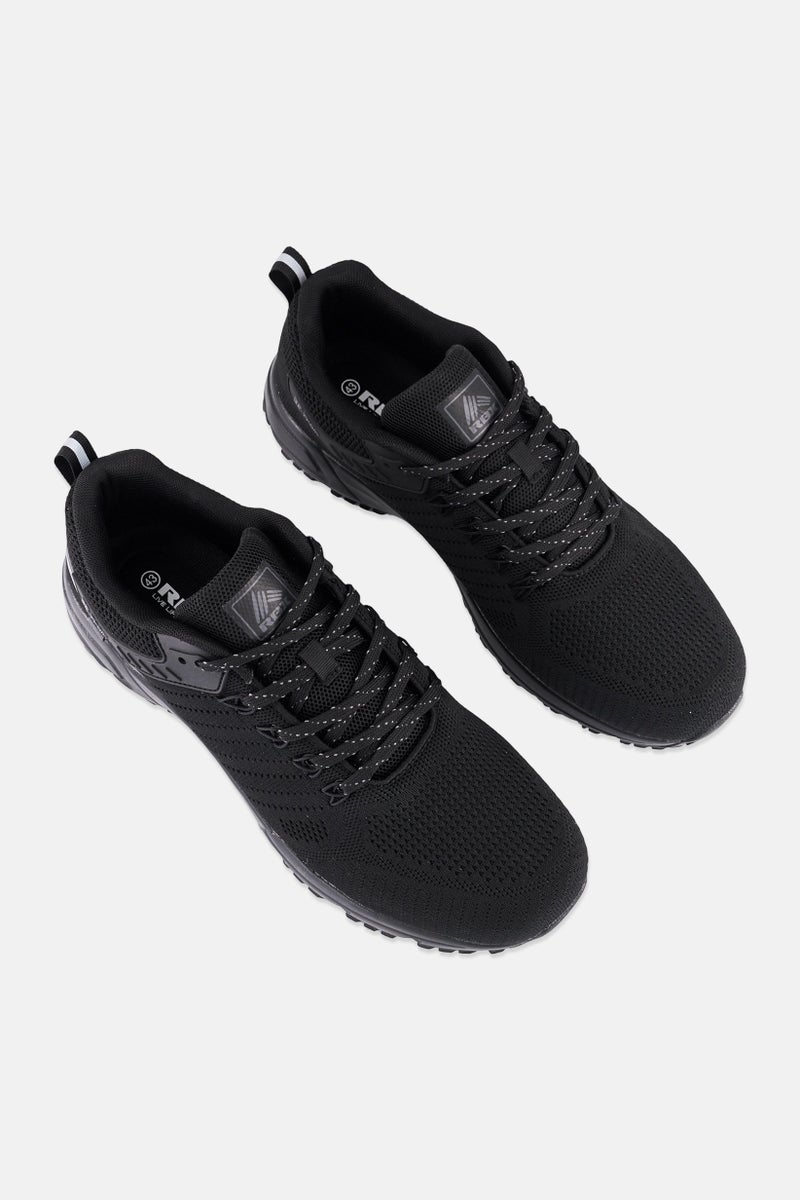 RBX Men Brand Logo Lace Up Hiking Shoes, Black - Image 3