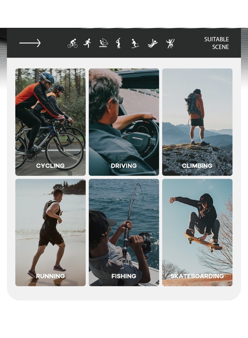 QUISVIKER Polarized Sunglasses Men's Cycling Glasses Riding Glasses Running Glasses Mountaineering Glasses Driving Glasses Fishing Glasses UV400 Goggles - Image 3