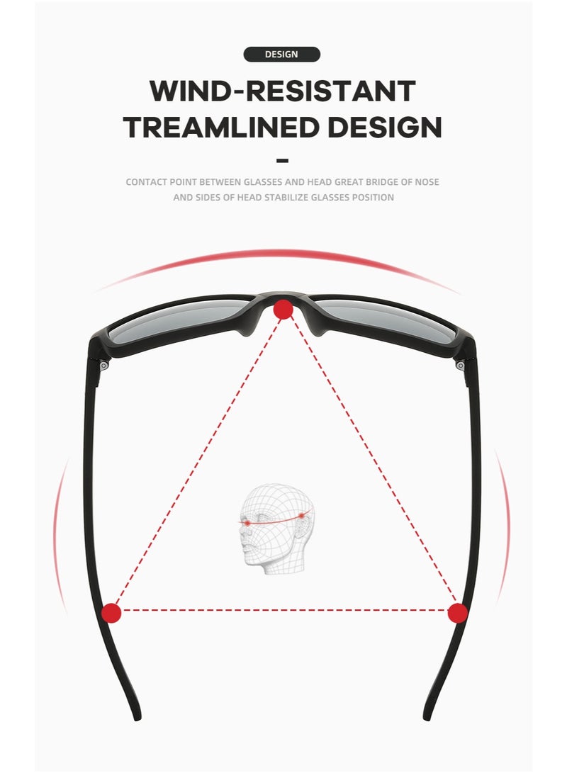 QUISVIKER Polarized Sunglasses Men's Cycling Glasses Riding Glasses Running Glasses Mountaineering Glasses Driving Glasses Fishing Glasses UV400 Goggles - Image 5