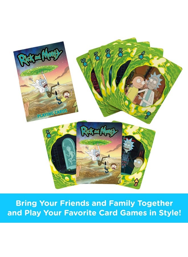 Aquarius AQUARIUS Rick and Morty Playing Cards - Rick and Morty Themed Deck of Cards for Your Favorite Card Games - Officially Licensed Rick and Morty Merchandise & Collectibles, Green, 2.5 x 3.5 - Image 2