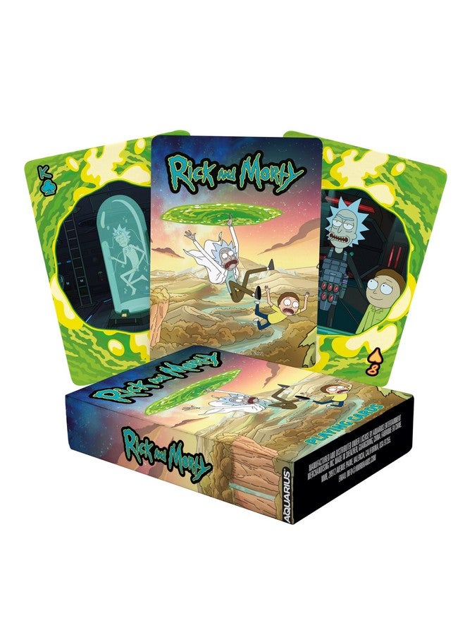 Aquarius AQUARIUS Rick and Morty Playing Cards - Rick and Morty Themed Deck of Cards for Your Favorite Card Games - Officially Licensed Rick and Morty Merchandise & Collectibles, Green, 2.5 x 3.5 - Image 1