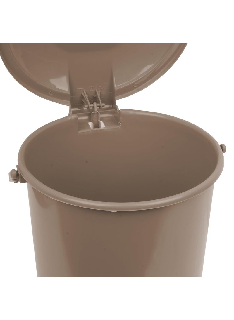 Urbane Home Urbane Home Dustbin Plastic Swinging Lid Dustbin Pedal Dustbin with Lid Dustbin for Kitchen Wet Dry Waste Pedal Dustbins Trash Can 10 LTR Pack of 3 Brown  - Image 4