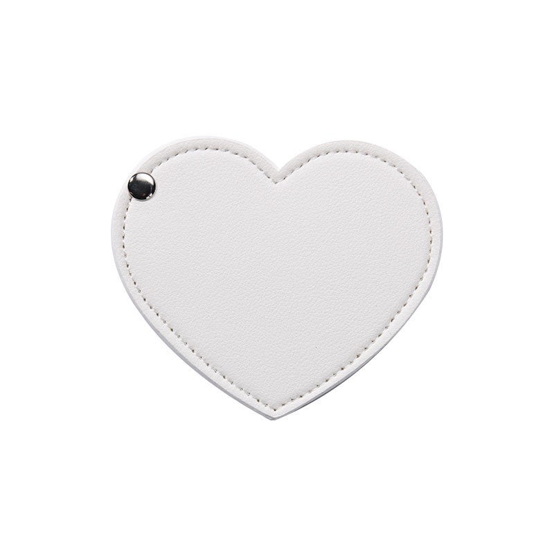 Pu Leather Folding Cosmetic Mirror Love Portable Portable Portable Cosmetic Mirror Card Pocket Mirror Student Gift Mirror - Image 1