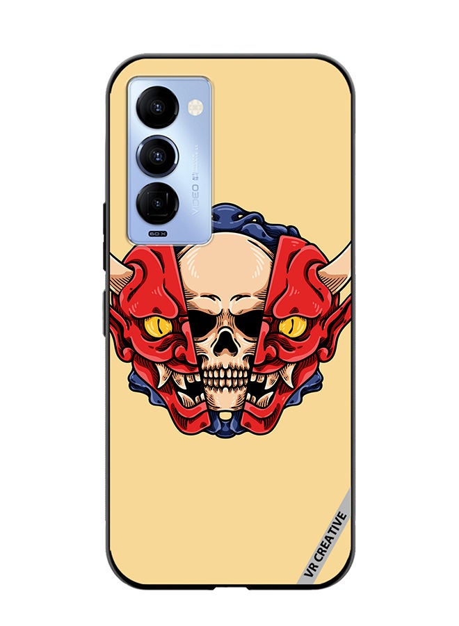 VR CREATIVE Protective Case Cover For Tecno Camon 18/18 P Skull Inside Demon Oni Mask Design Multicolour - Image 1