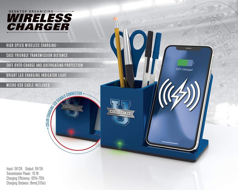 SOAR NCAA Unisex Cell Phone Wireless Charging Stand and Desktop Organizer - Image 3