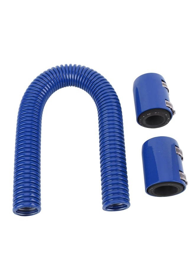 Srliya 24in Stainless Steel Coolant Radiator Hose Kit Flexible Efficient Cooling Coolant Hose Kit for 1 3/4in 1 1/2in 1 1/4in Hose (Blue) - Image 1