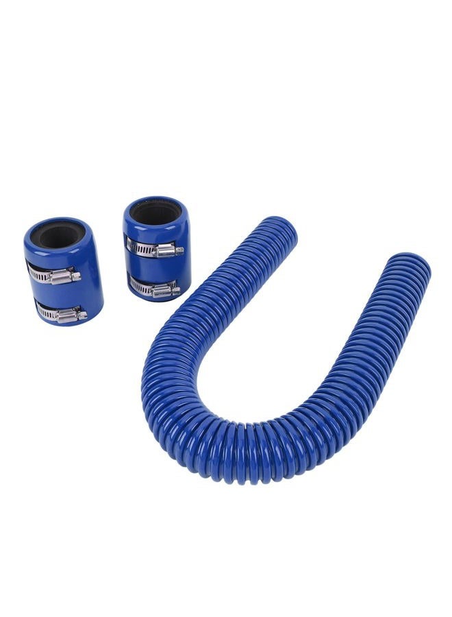 Srliya 24in Stainless Steel Coolant Radiator Hose Kit Flexible Efficient Cooling Coolant Hose Kit for 1 3/4in 1 1/2in 1 1/4in Hose (Blue) - Image 3