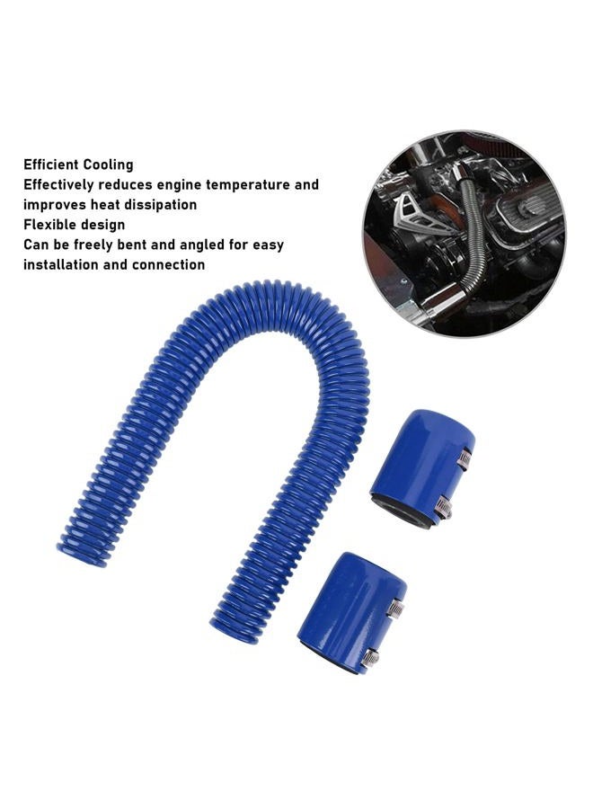 Srliya 24in Stainless Steel Coolant Radiator Hose Kit Flexible Efficient Cooling Coolant Hose Kit for 1 3/4in 1 1/2in 1 1/4in Hose (Blue) - Image 5